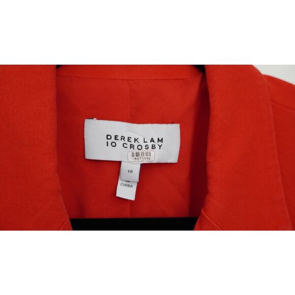 Derek Lam 10 Crosby Red Noah Single Breasted Jacket Sz 10 - Picture 6 of 6